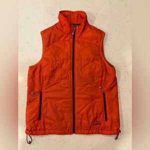L.L. Bean Orange Quilted Vest in Medium Petite